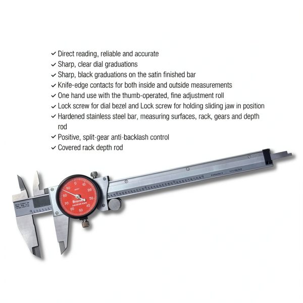 Starrett Dial Indicator R120A-6 4.000" Stainless Steel Precision Gauge-2