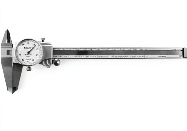 Mitutoyo 8-Inch Foldable Dial Caliper with TiN Coating Model 505-743J-3