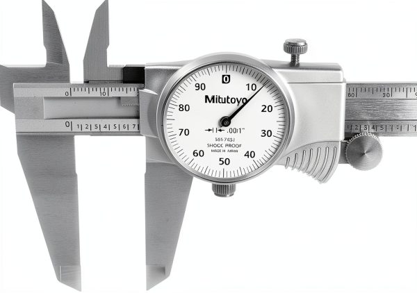 Mitutoyo 8-Inch Foldable Dial Caliper with TiN Coating Model 505-743J-5
