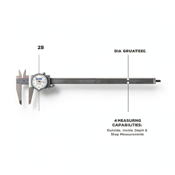 Dial Caliper Fowler 52-008-712-0 Steel with Knurled Lock-1